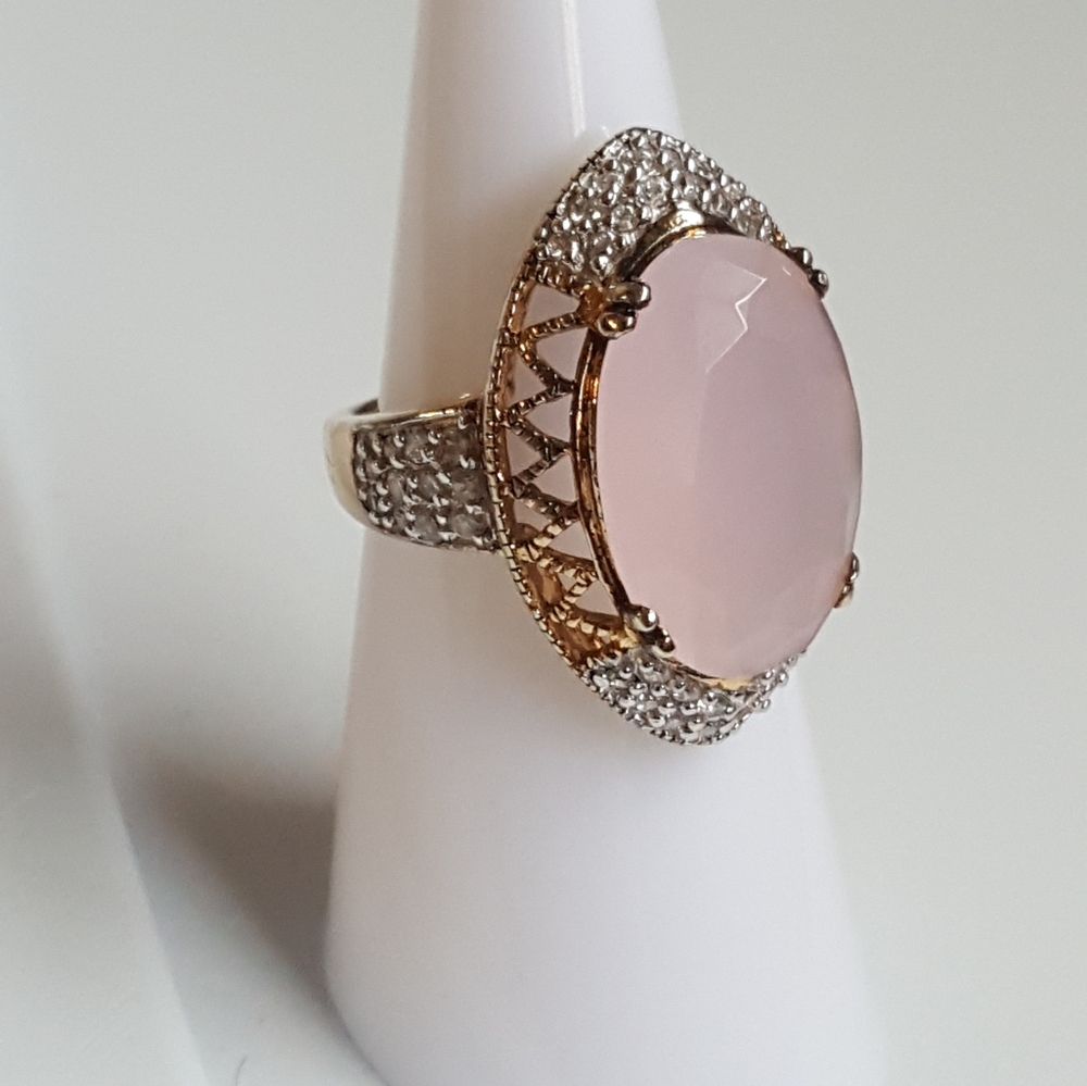 RING SILVER cuarzo ,diamonds